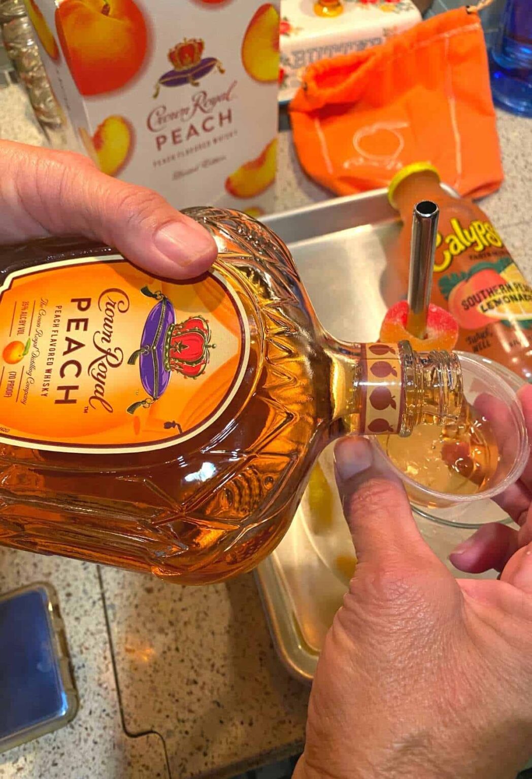 2 Ingredient Southern Peach Crown Royal Cocktail Dine Dream Discover