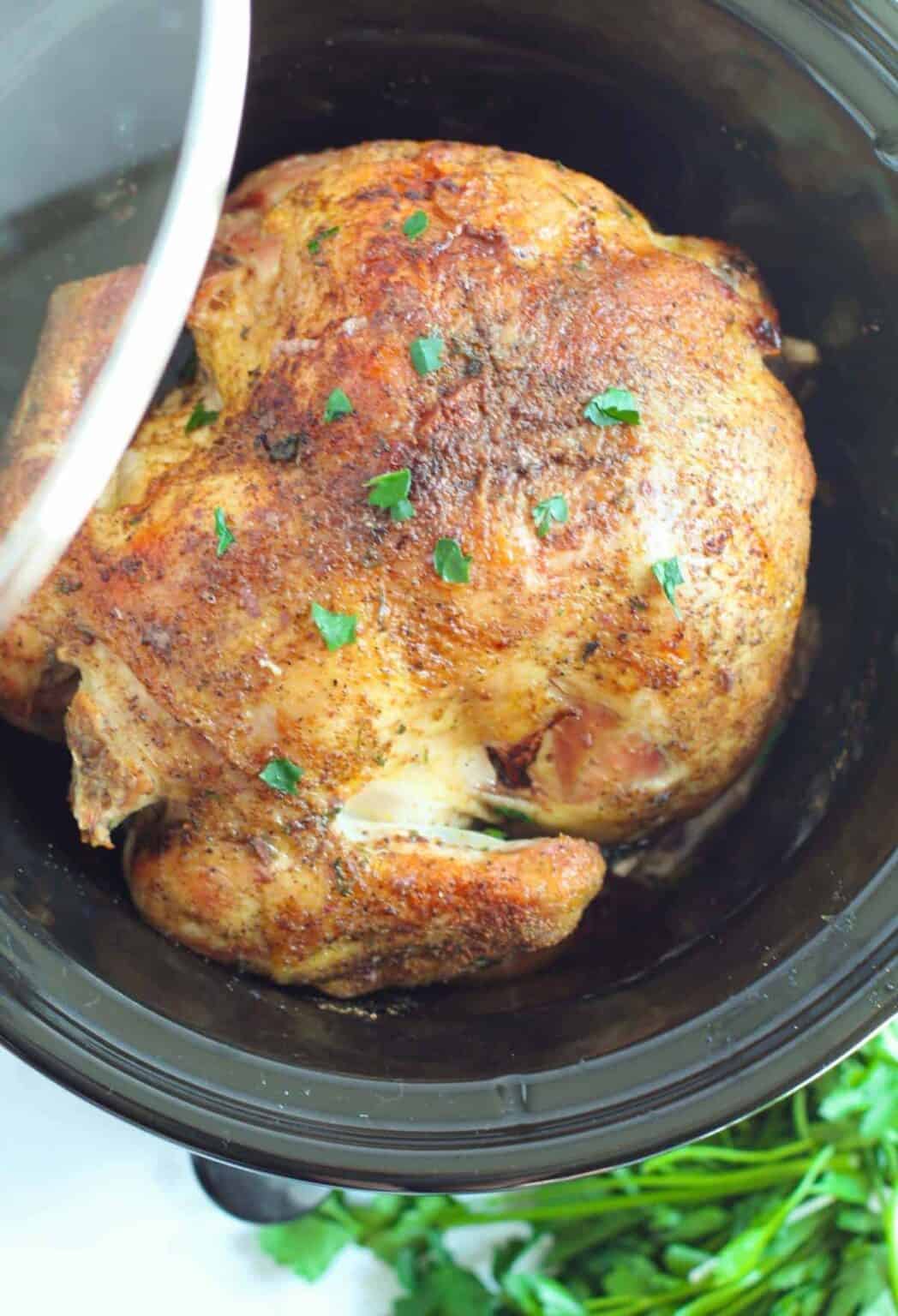 Whole Crockpot Chicken Recipe - Dine Dream Discover