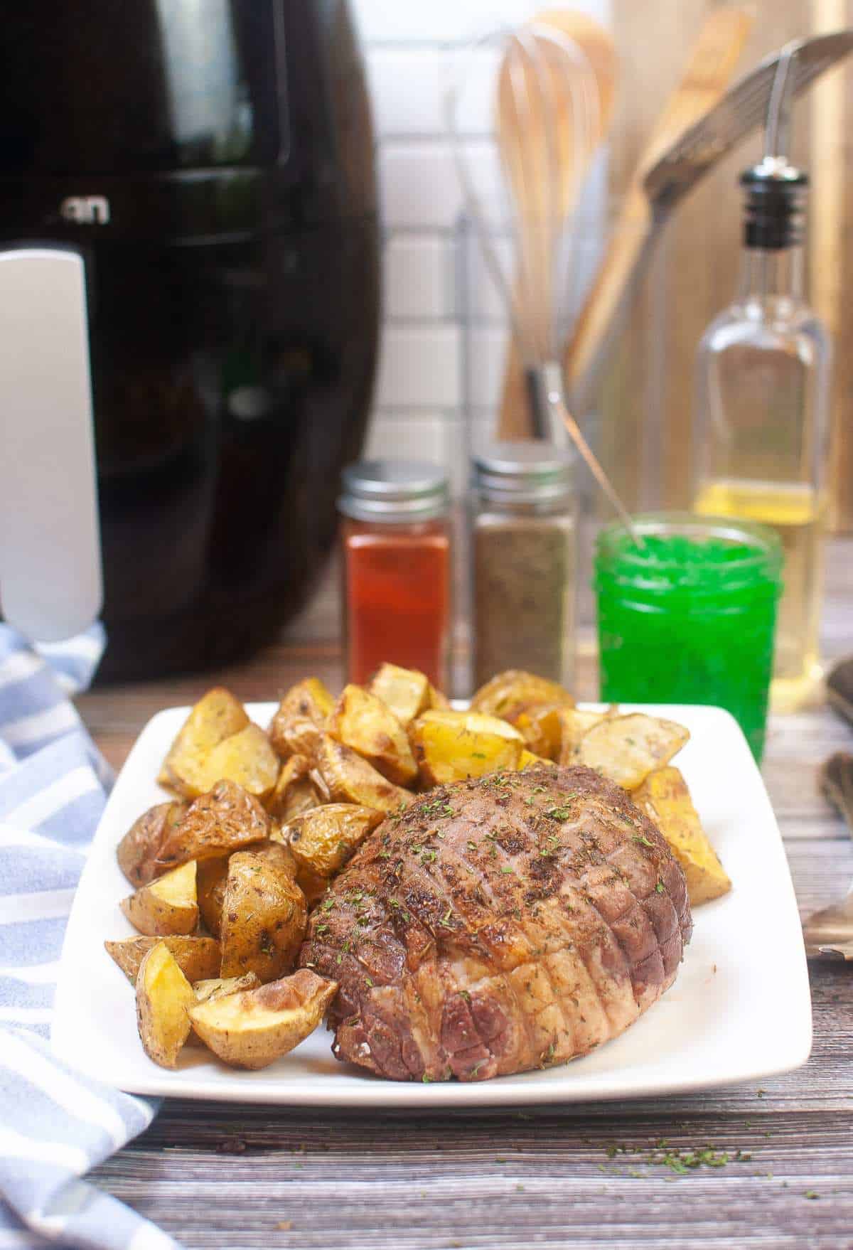 Air Fryer Roasted Lamb and Potatoes