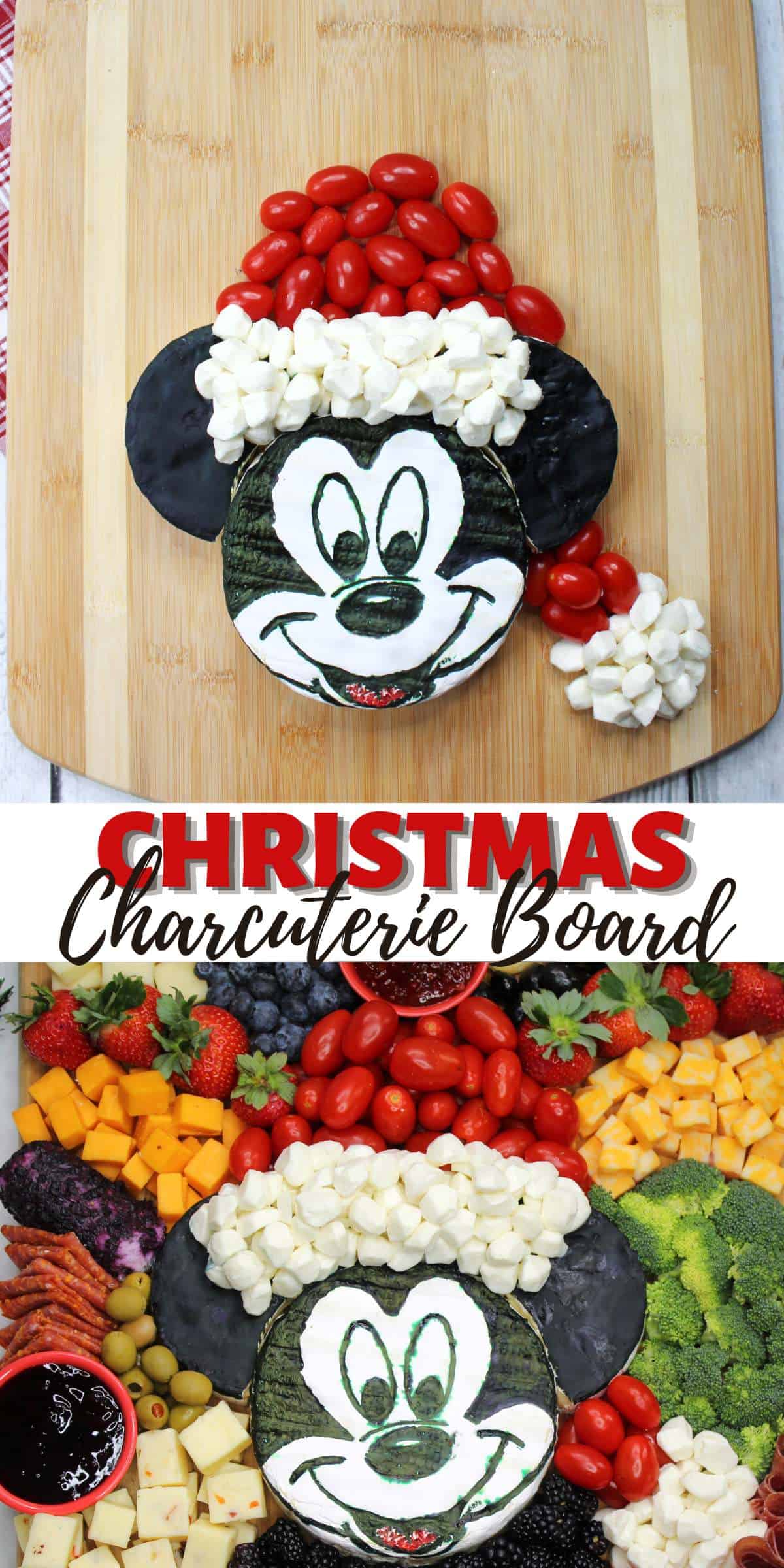 Mickey Santa Christmas Charcuterie Board 