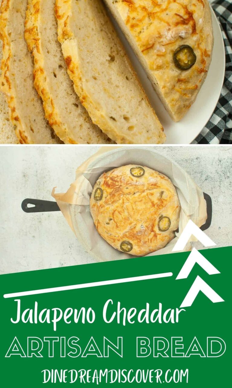 Jalapeno Cheddar Bread Recipe No Knead Artisan Loaf Dine Dream Discover