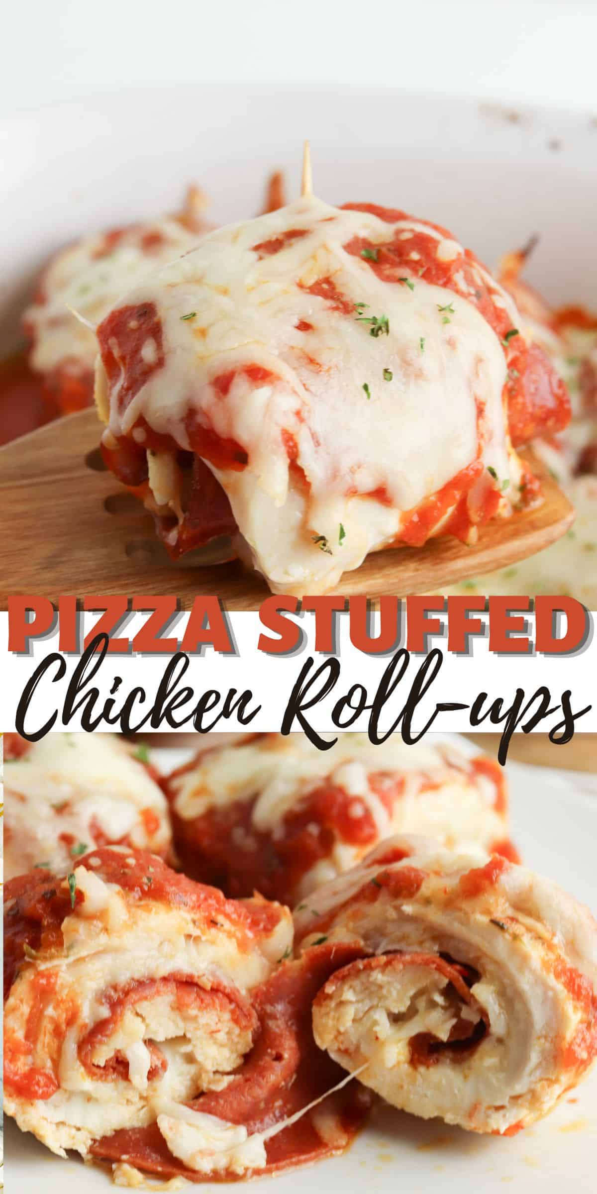 Pizza Stuffed Chicken Roll Ups Recipe