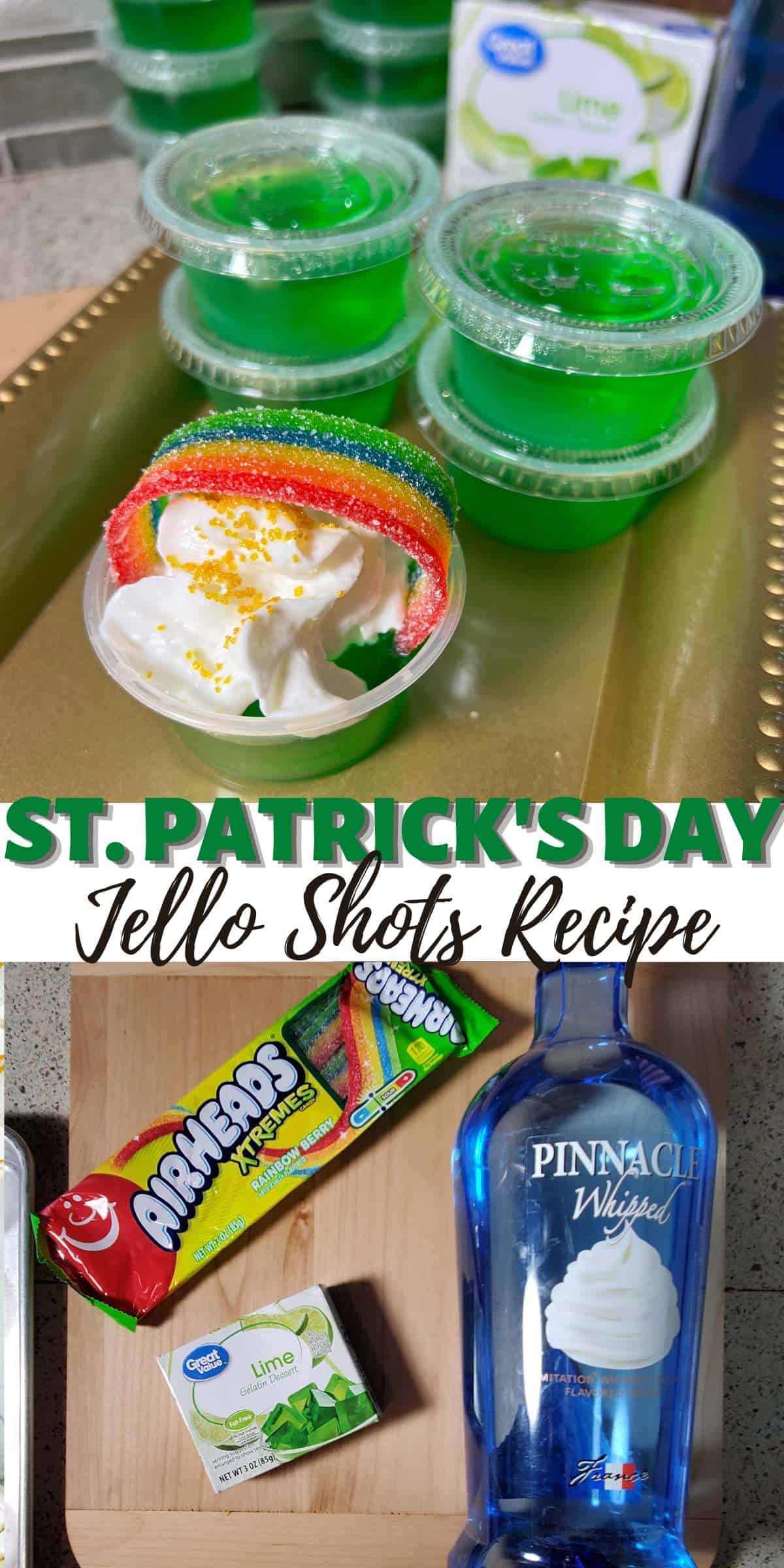 St Patricks Day Shamrock Jello Shots