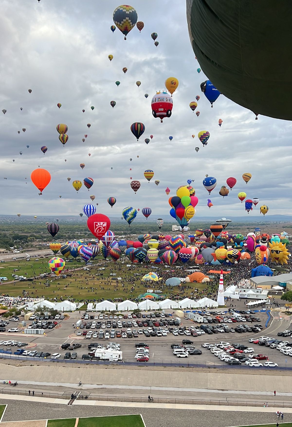 hot air balloons from above