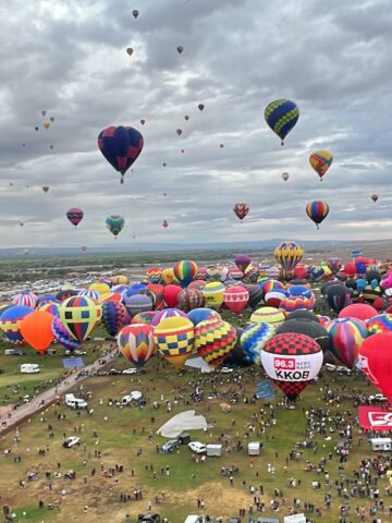 hot air balloons from above