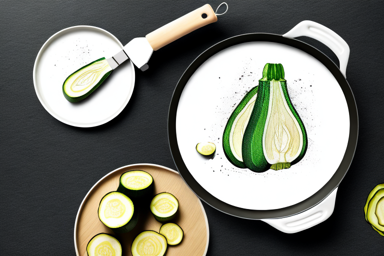 A zucchini cooking on a blackstone griddle