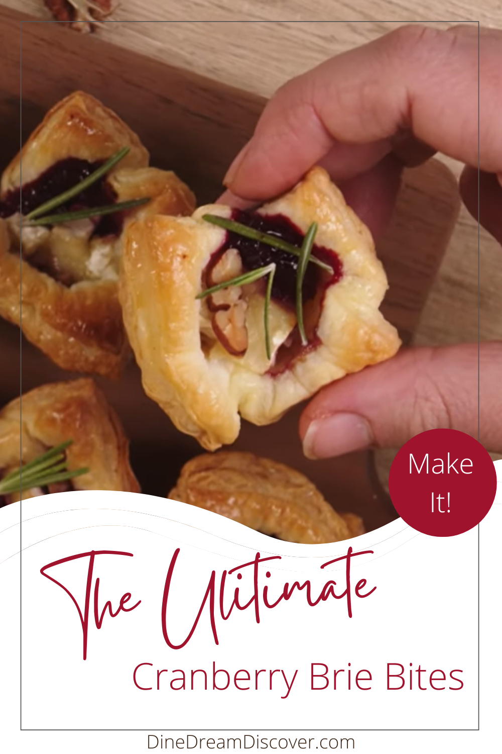 Pinterest Pin for Cranberry Brie Bites