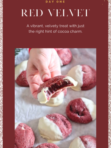 Day 1: Vibrant Red Velvet White Chocolate Chip Cookies